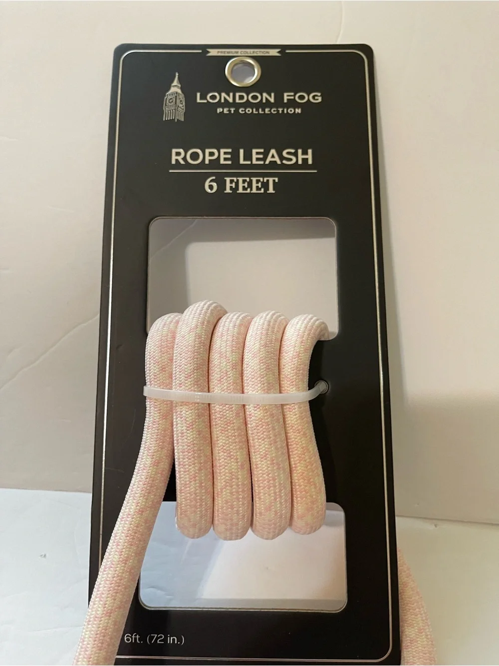 London Fog Pink Rope Leash 6 Feet - NWT **